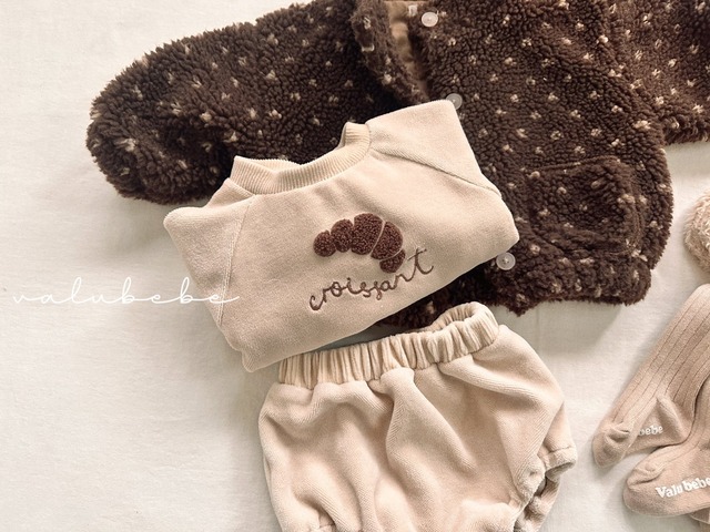 【予約】Croissant Velour Sweatshirt (Bebe)