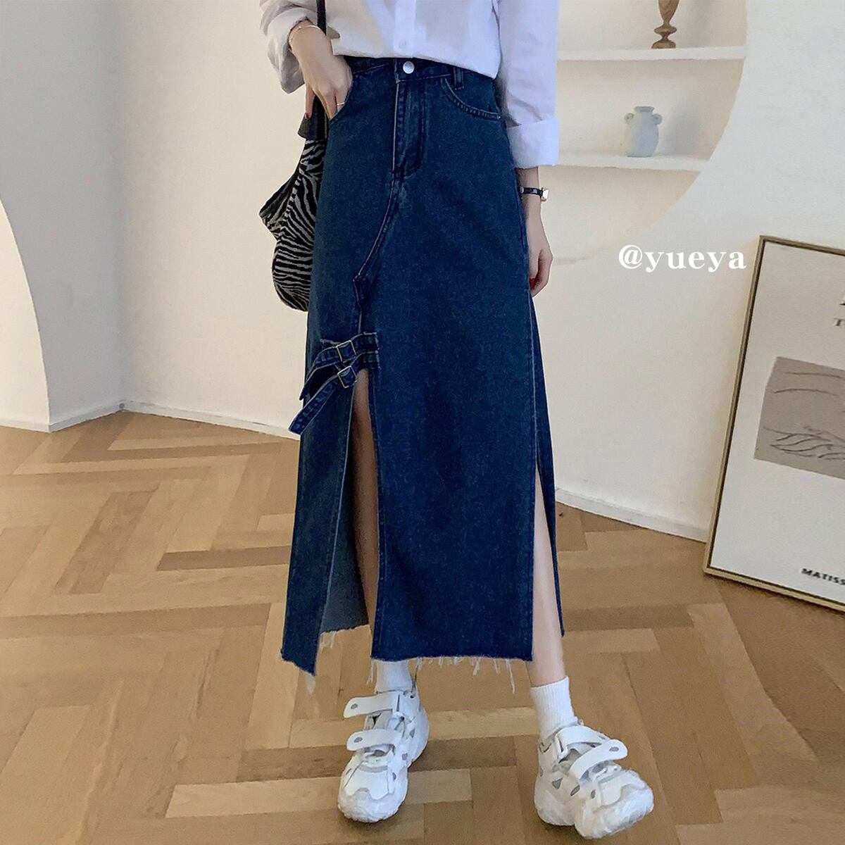 レッドバンドスカート ウェスト薄手Aライン クレセントシティ16955663112