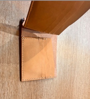 本革 ハンドメイド マネークリップ 財布 9×14cm コンパクト財布 レザー 革小物 シンプル おしゃれ