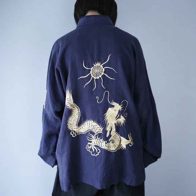 "刺繍×龍" loose silhouette special china shirt