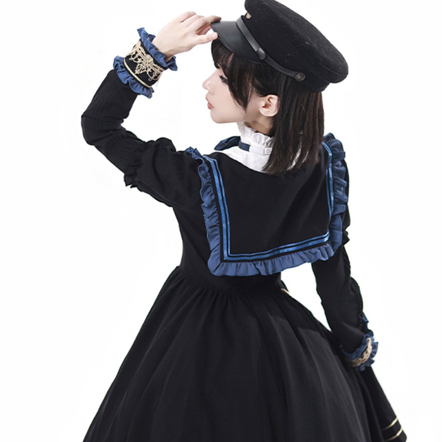 あ*様 ゴスロリ BPNケープ/マント黒 ファー付属 黒衣の誓い ミリタリー