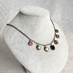 ネックレス　カラーストーン　七色天然石　ピンクスピンネル　ジルコン　サファイヤ等　国内鑑別証付き 17ace19