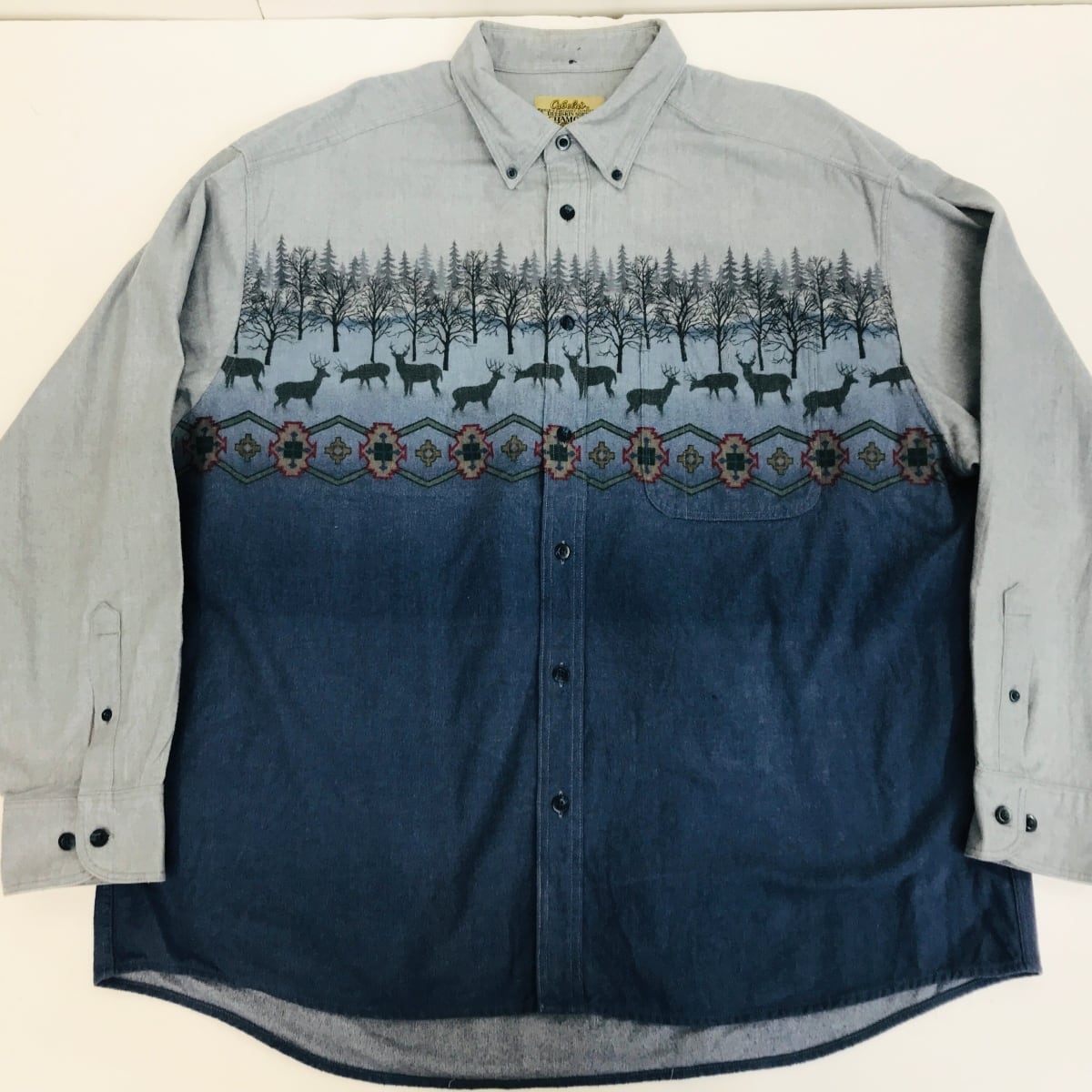 SALE/ 90年代 Cabela's カベラス ボタンダウンシャツ 長袖 大きいサイズ 鳥 アニマル コットン 総柄 (メンズ XXL)   N8739