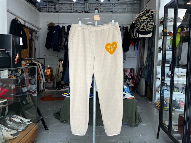 HUMAN MADE HEART LOGO FLEECE PANT BEIGE XL 34318