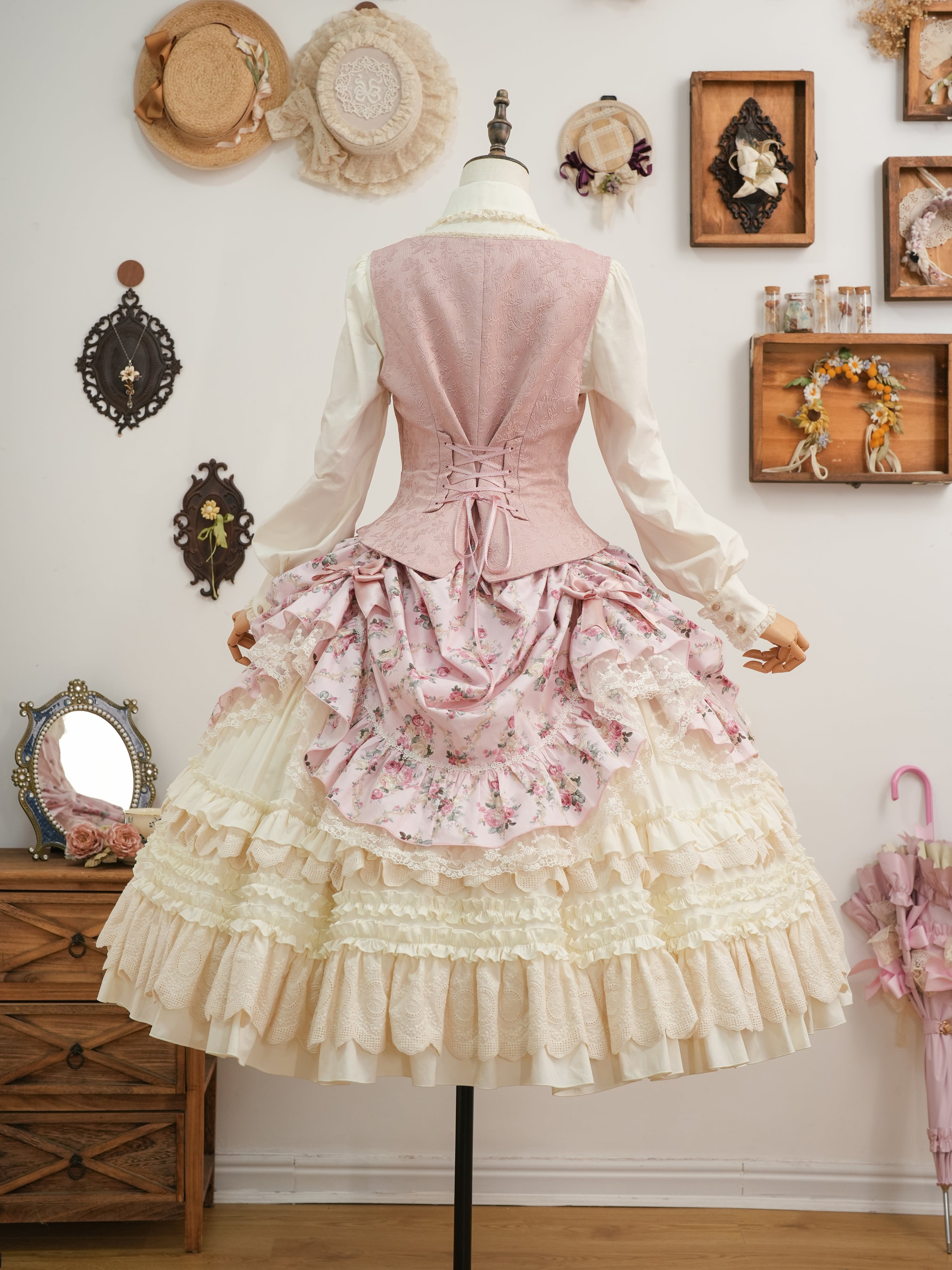 Fashion Show】フローレンス・ブーケ ベストジャンパースカート+ケープ