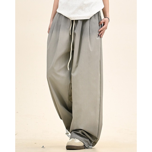 tucked drawstring wide leg pants　タックドローストリングワイドレッグパンツ　J0798