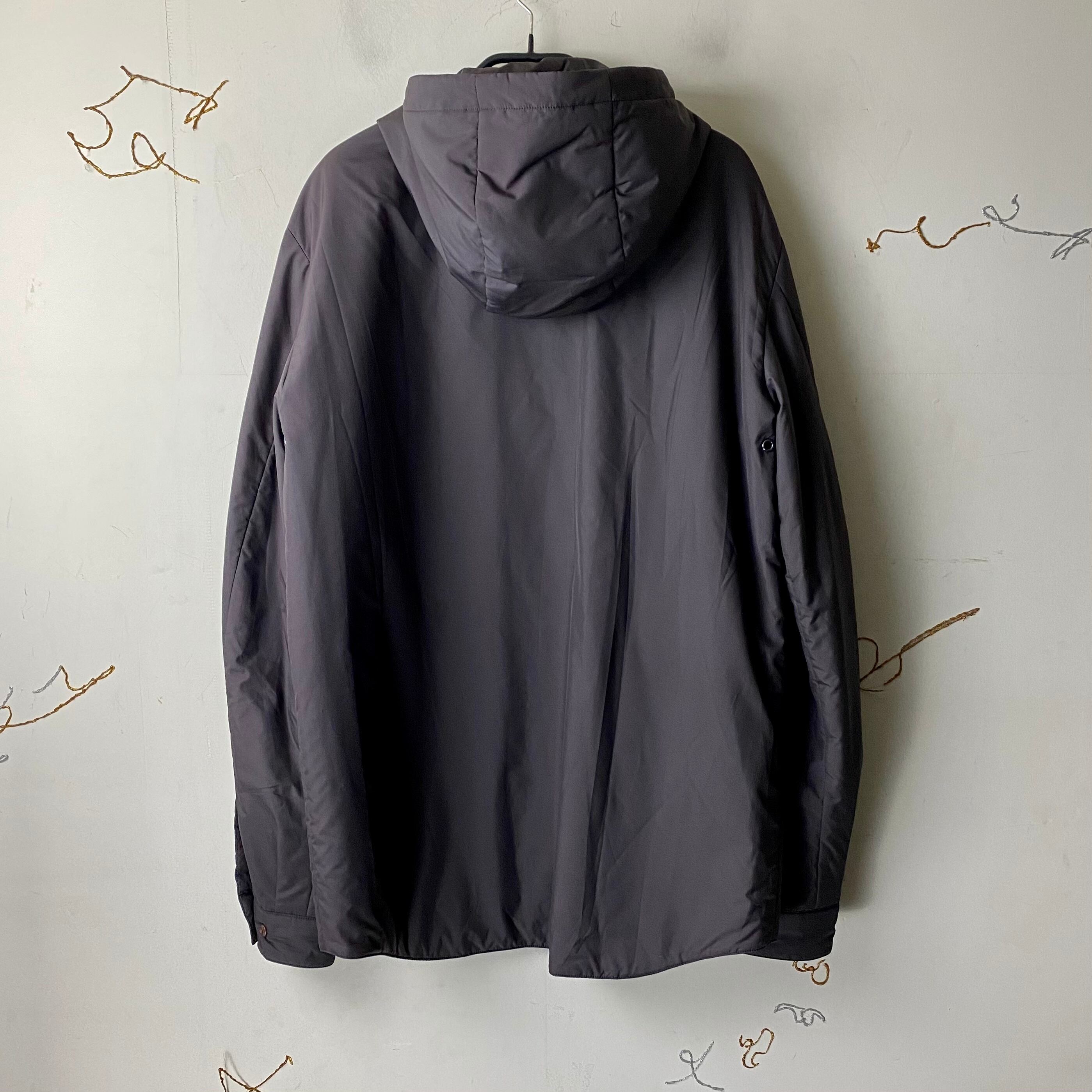 PRADA SPORT lightweight nylon padding hi-neck jacket with hoodie  