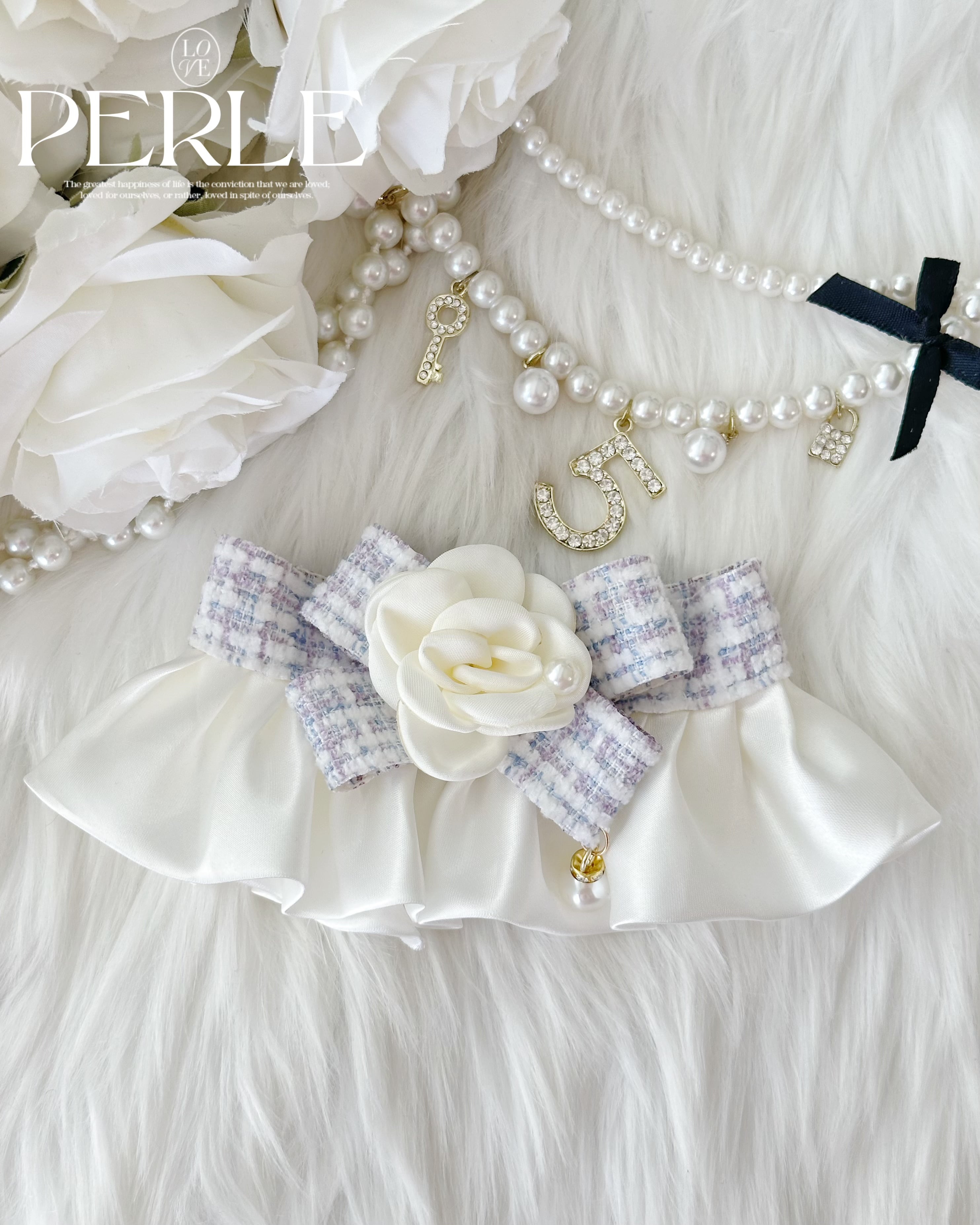 Purple Flower ribbon スタイ♡