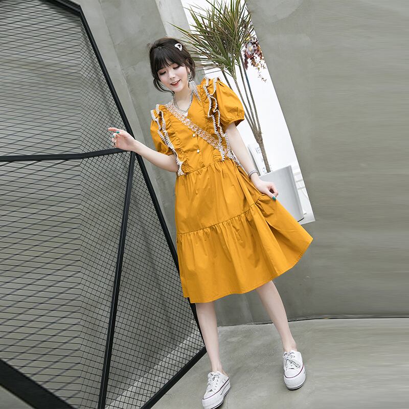 サマードレス 薄手 大きめサイズ 夏物 ミックスインファッション93405341877