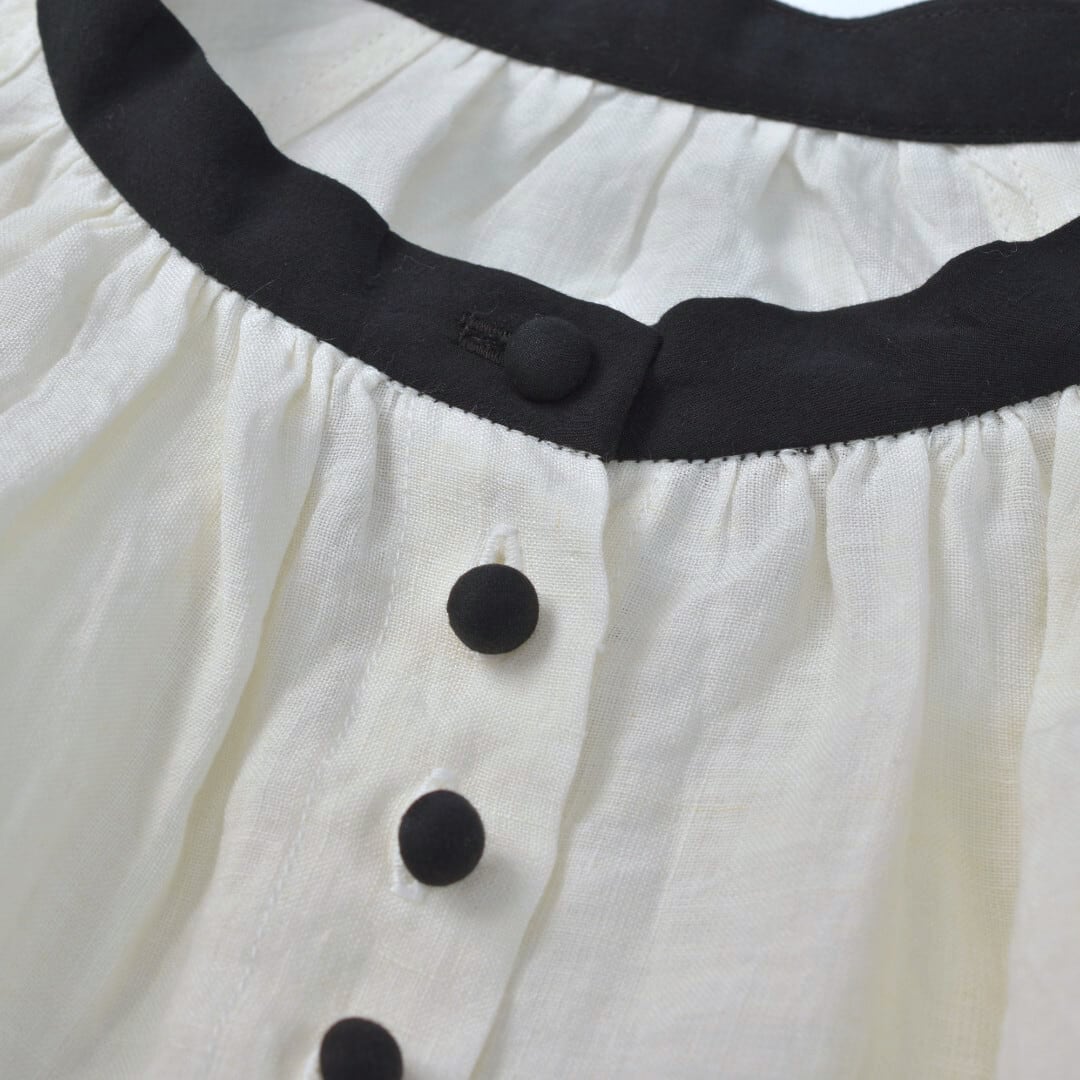 MAGALI マガリ ベルギーリネン・アンティーク・ブラウス・ホワイト