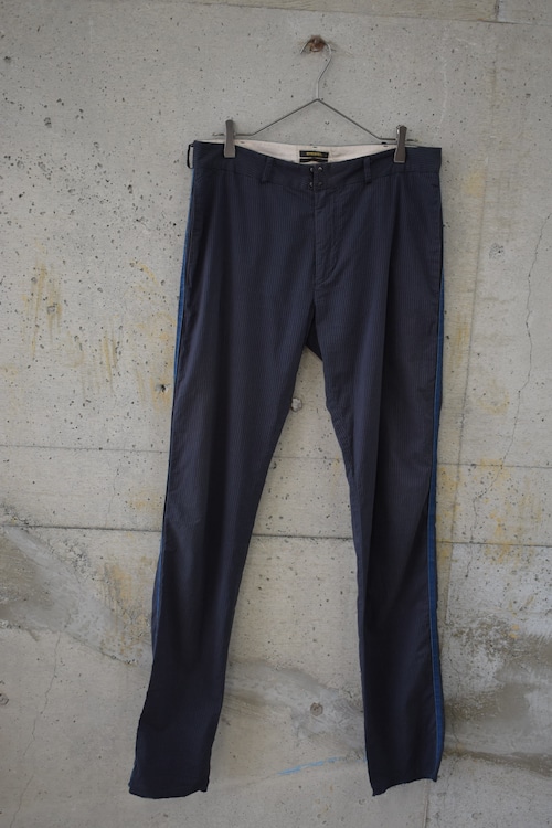 Navy stripe pants with sideline
