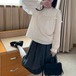 レースフリルギャザーフレアブラウス ・78989