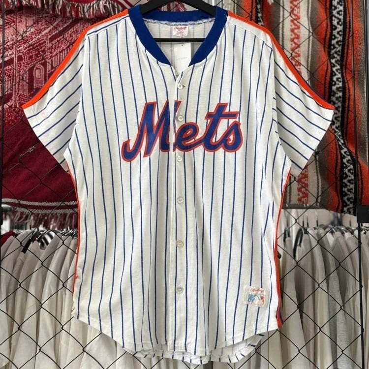 90s USA製 MLB ニューヨークメッツ チーム系 ゲームシャツ ベース ...