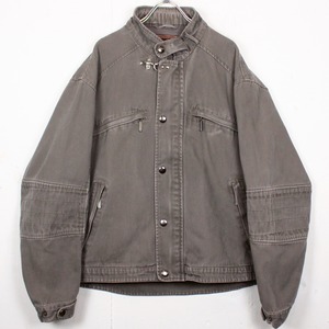 【Caka act2】Fireman Buckle Gimmick Vintage Loose Duck Biker Jacket