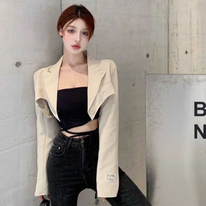 オータムスタンダードジャケット バックショートスタイルレディース レトロ 秋物 ドラファッションホール50611565182