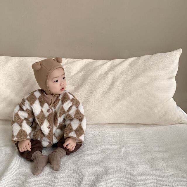 【BABY】韓国風 スクエアもこもこベスト