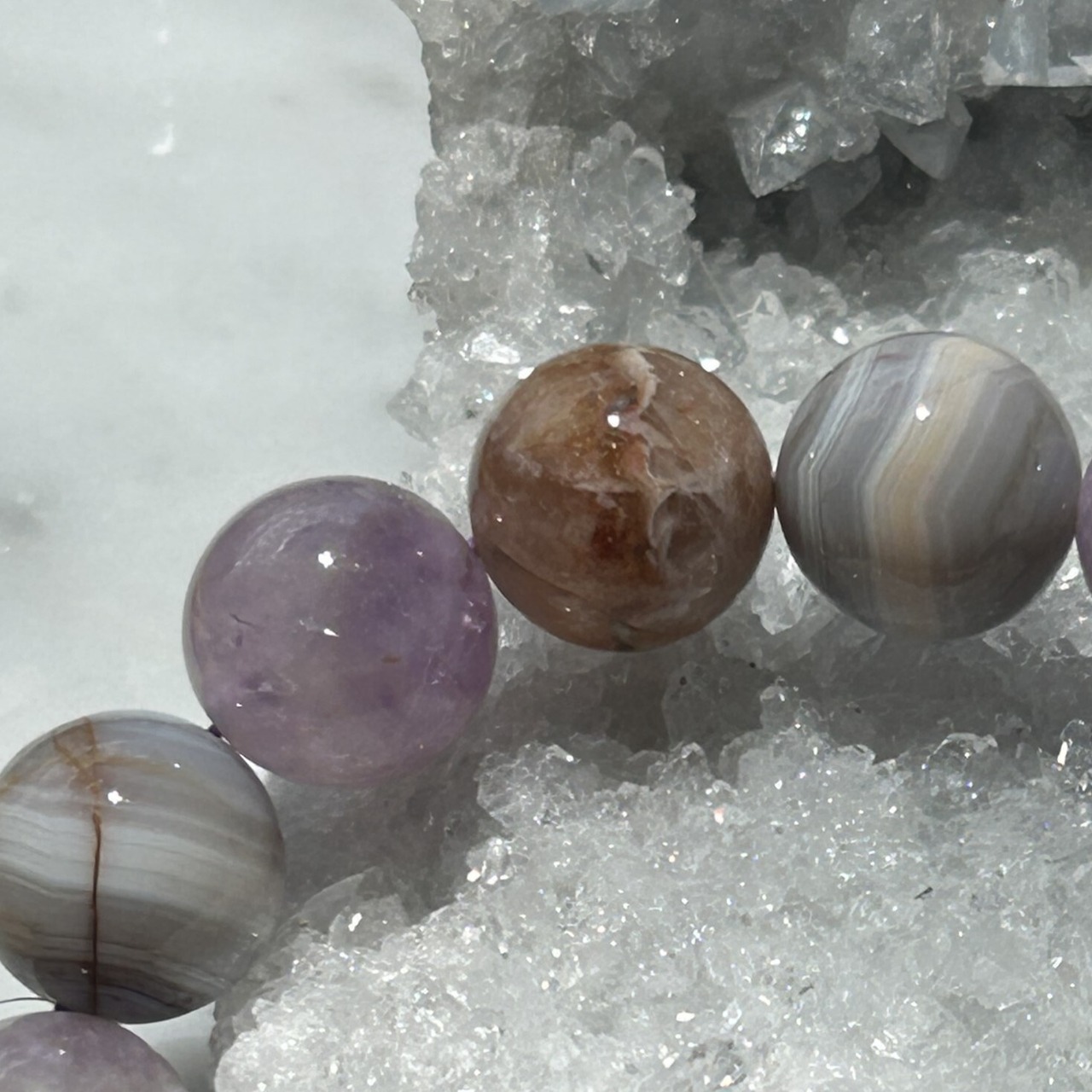 瑪瑙アメジスト【大玉 14mm ブレスレット】