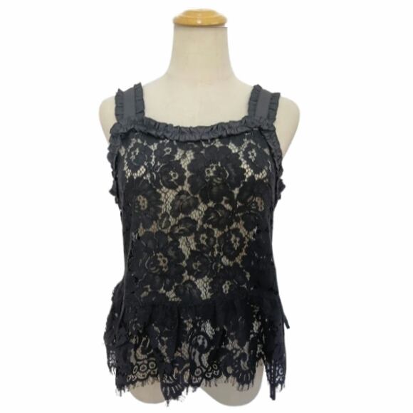 スーパービューティー ベスト サイドリボン レース 2512015 ブラック 2025年春夏 オーラボー 大人かわいい服 キレイメ Super Beauty レディース アパレル