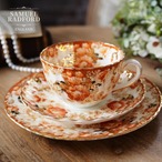 英国 Samuel Radford Victorian 華やかな朱赤と金彩のアンティークトリオ thumbnail 1