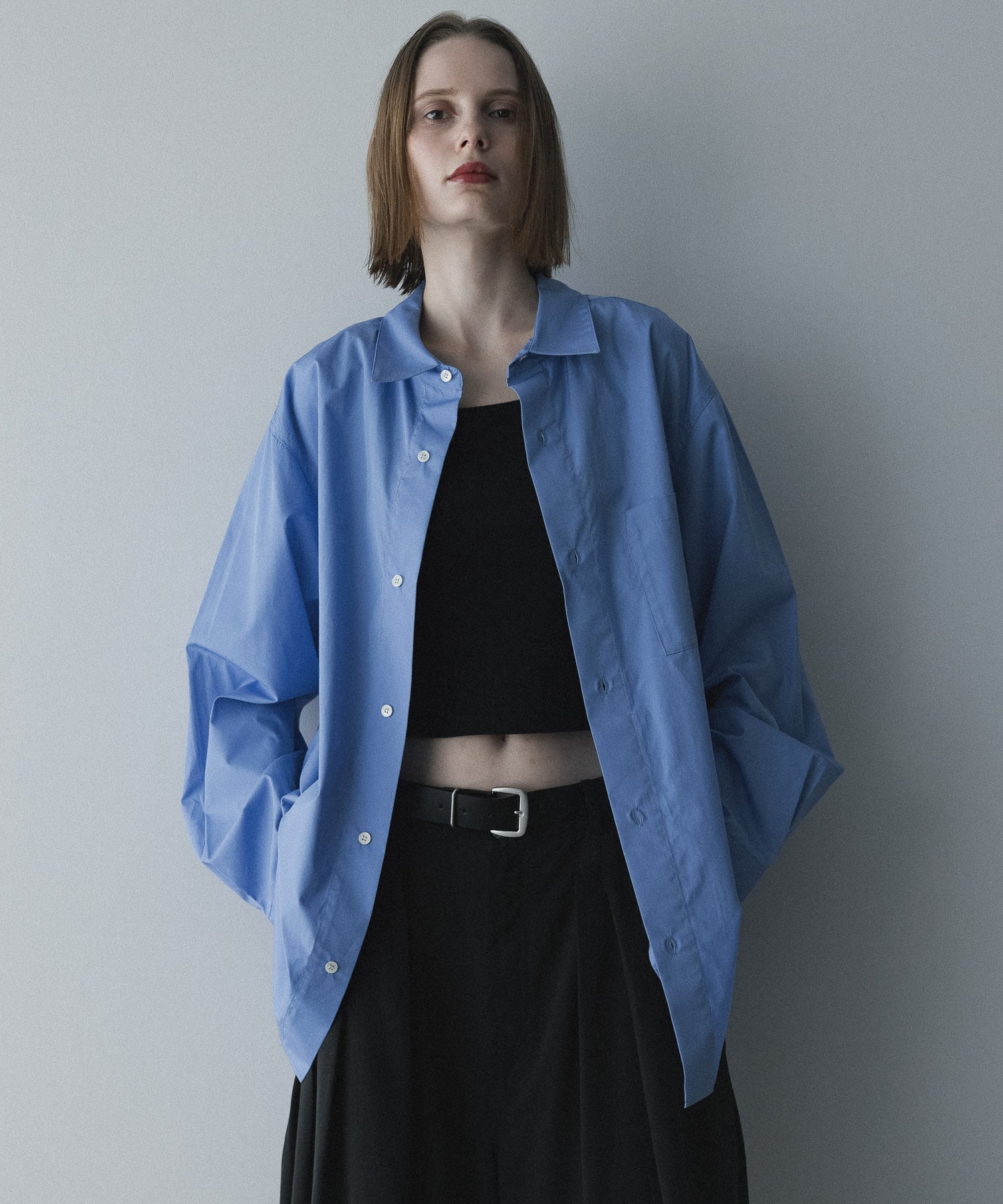 THOMAS MASON】loose basic oversize shirt〈 Blue 〉 | remer