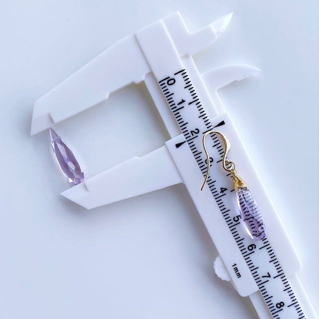 ピンクアメジスト ひねりドロップピアス ピンクアメジスト スウィング ピアス | Moana Collections(モアナ