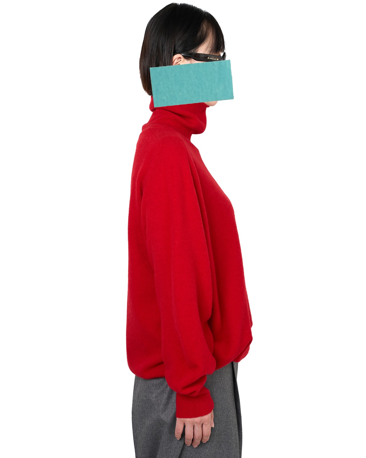 ssstein "EXTRA FINE WOOL KNIT TURTLE NECK LS〔RED〕"