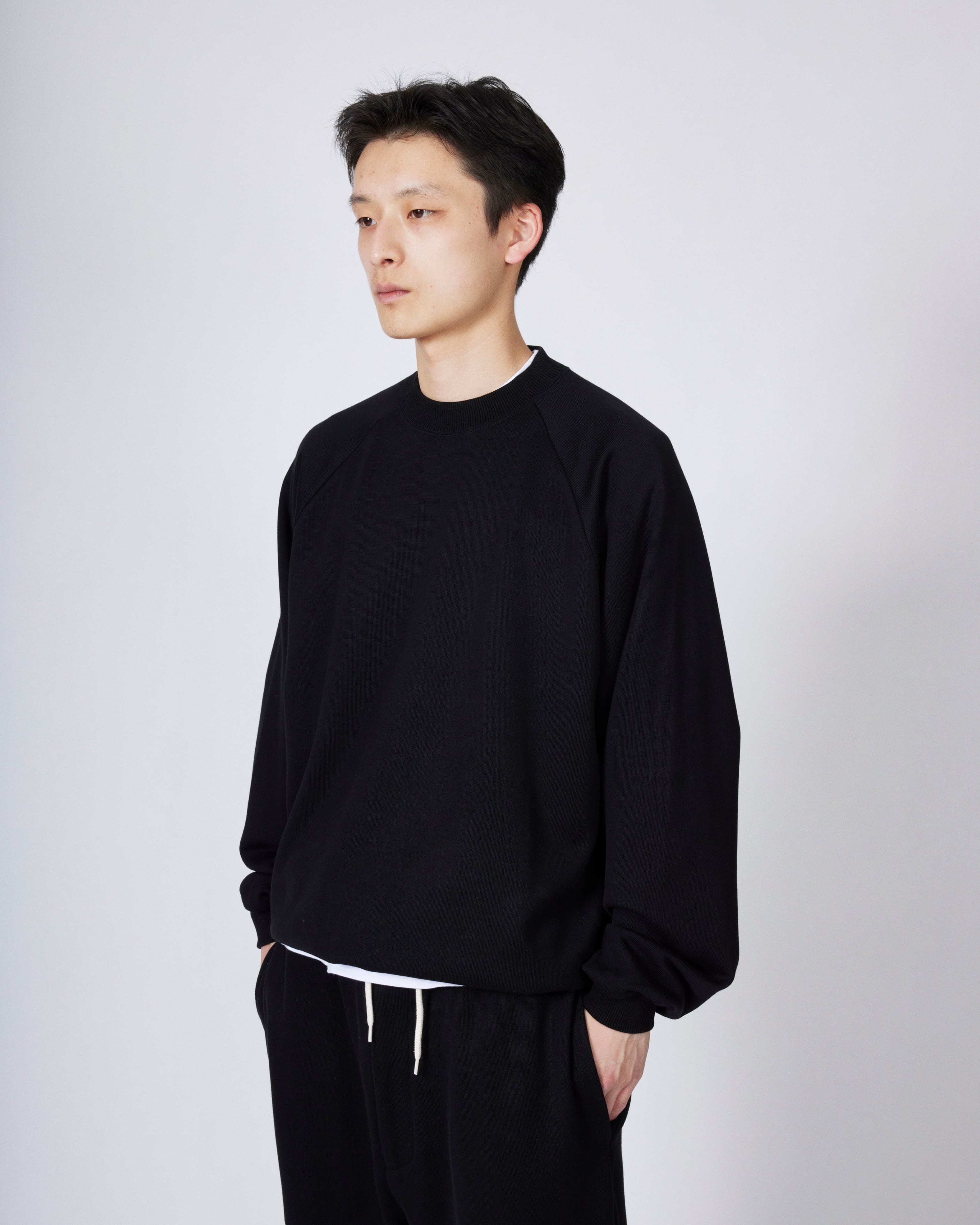 トップス everyone crew neck sweatshirt BLACK L everyone luxury cotton crew neck sweatshirt (BLACK) | everyone