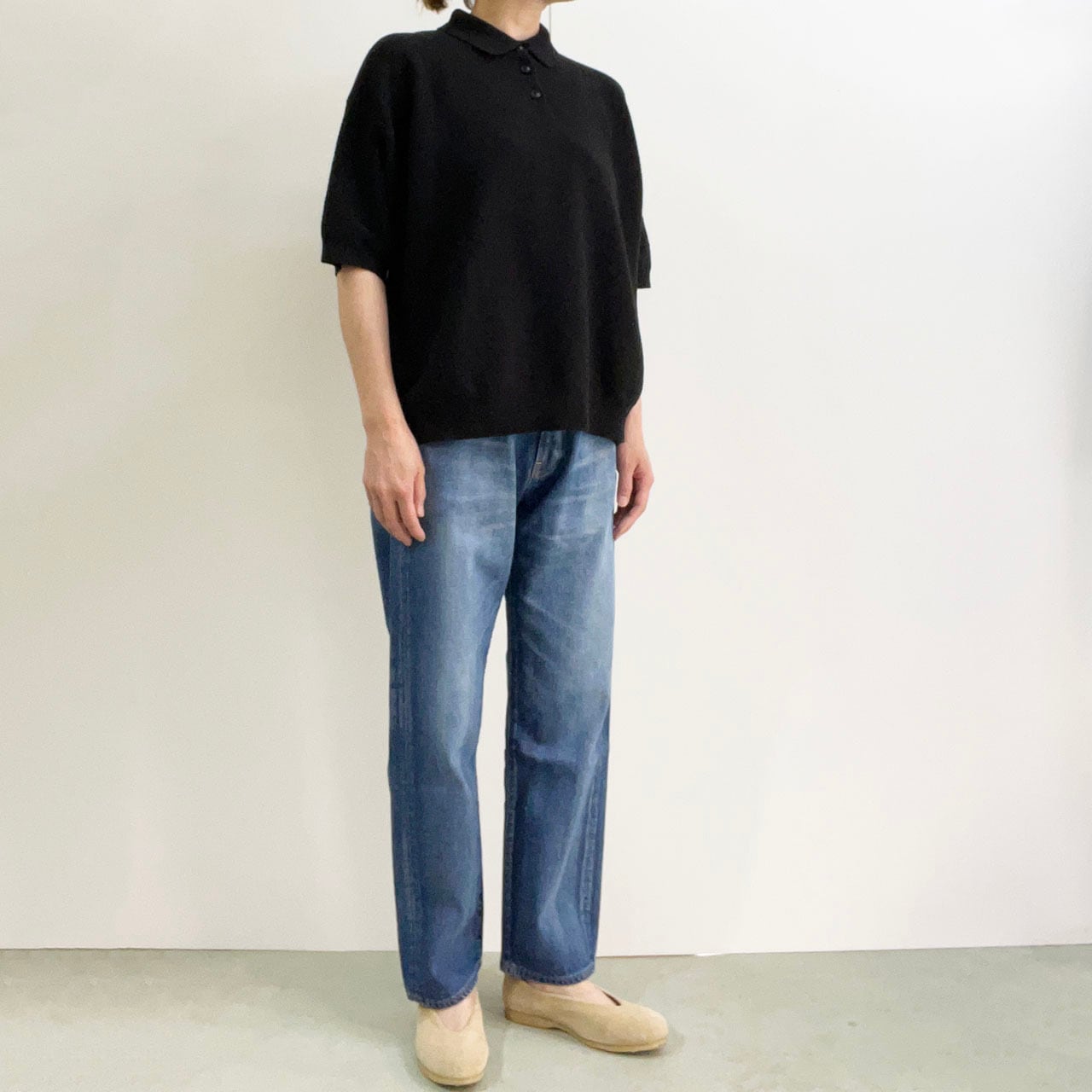 COMM.ARCH. コム・アーチ BOUCLE GARTER KNITTED POLO ブークレ