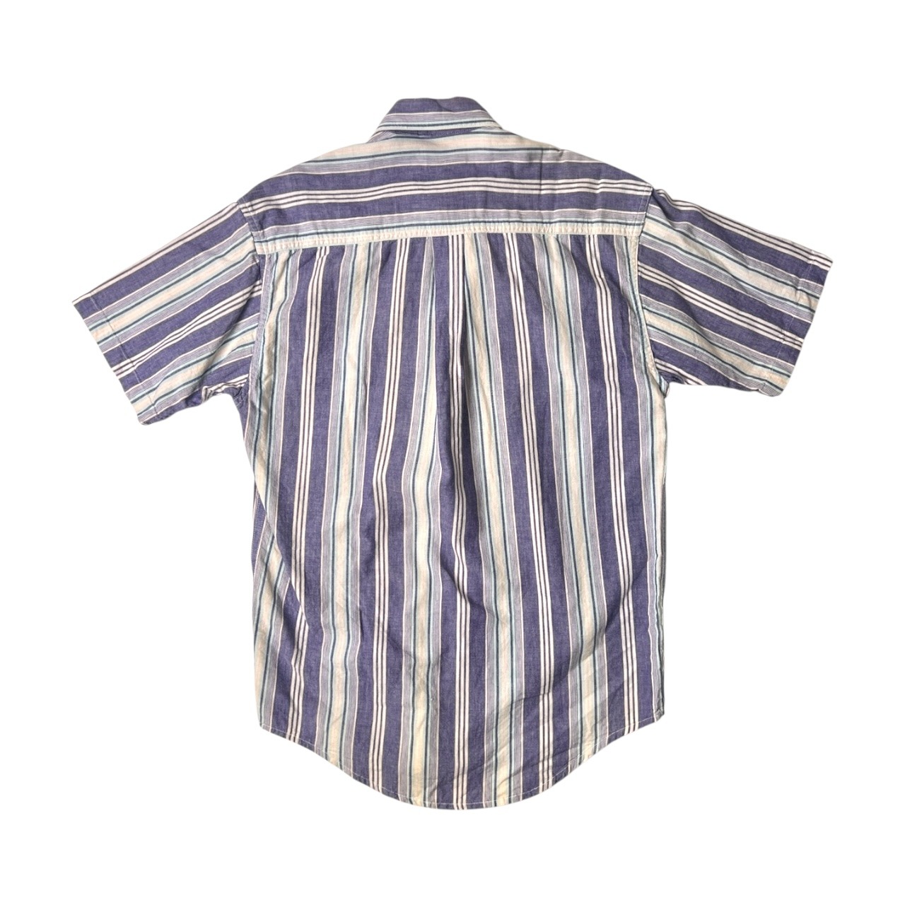 70s 80s vintage L.L.Bean エルエルビーン ストライプ BD 半袖シャツ S-REG/パープル/コットン/カナダ製