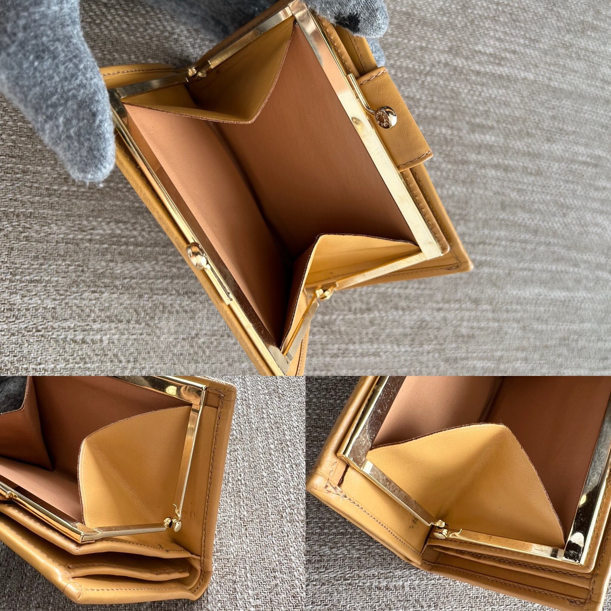 美品 セリーヌ クラッチバッグ マカダム柄 PVCレザー ベージュ しゃぶる 