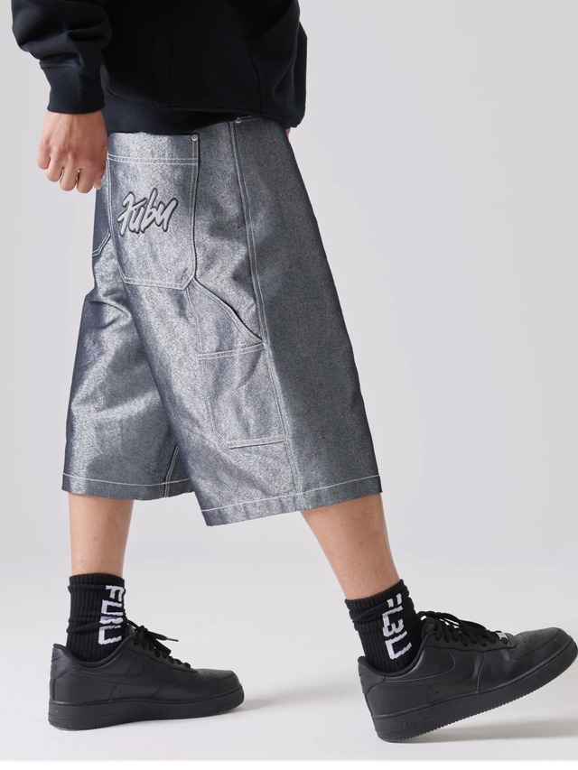 fubu METALLIC DENIM SHORT PANTS/メタリックデニムショートパンツ