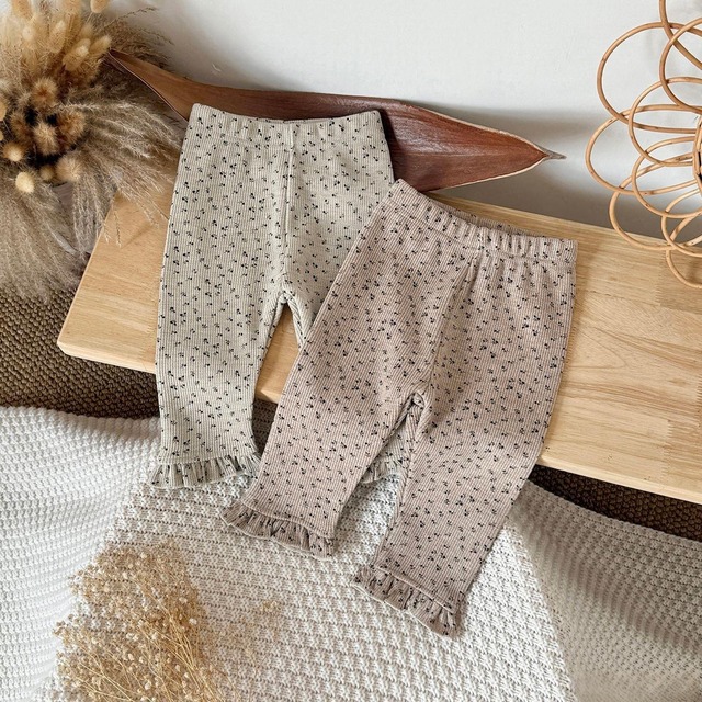 【冬作】小花柄 レギンス