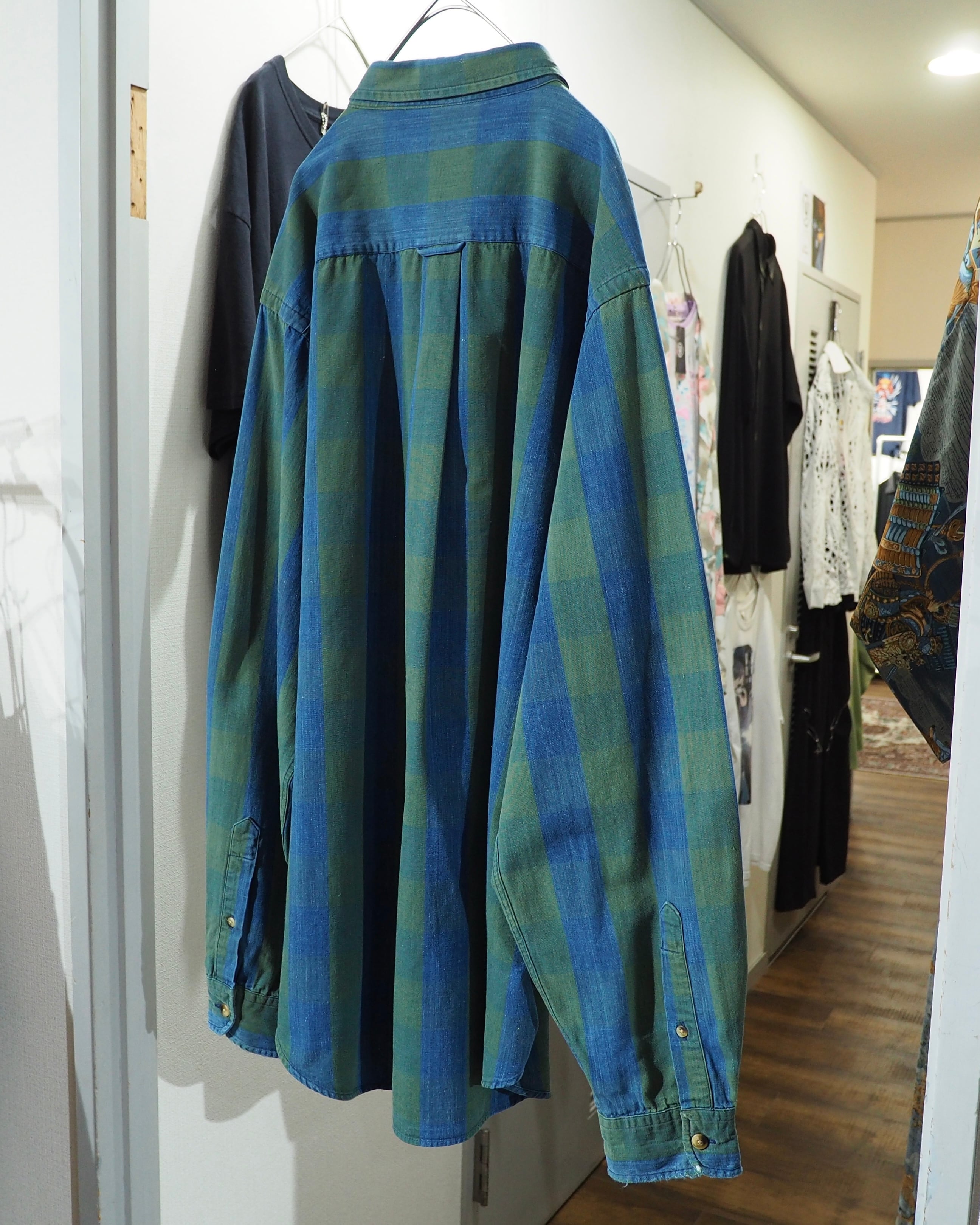 1990s " Old Nautica " Beautiful Buffalo check pattern vintage loose Button Down shirt
