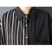 ストライプ 切替 デザイン シャツ 00349