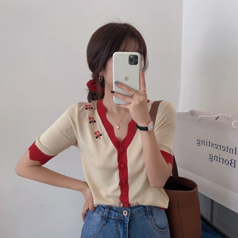 ショートVネックセーター サマー薄手ルーズカーディガントップス 夏物 1号婦人9899623857