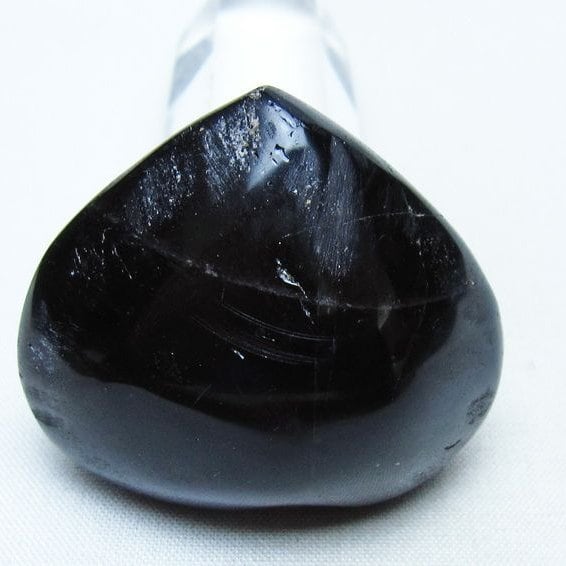 1.6Kg 黒水晶 六角柱 モリオン ポイント 置物 一点物 台座付属 152