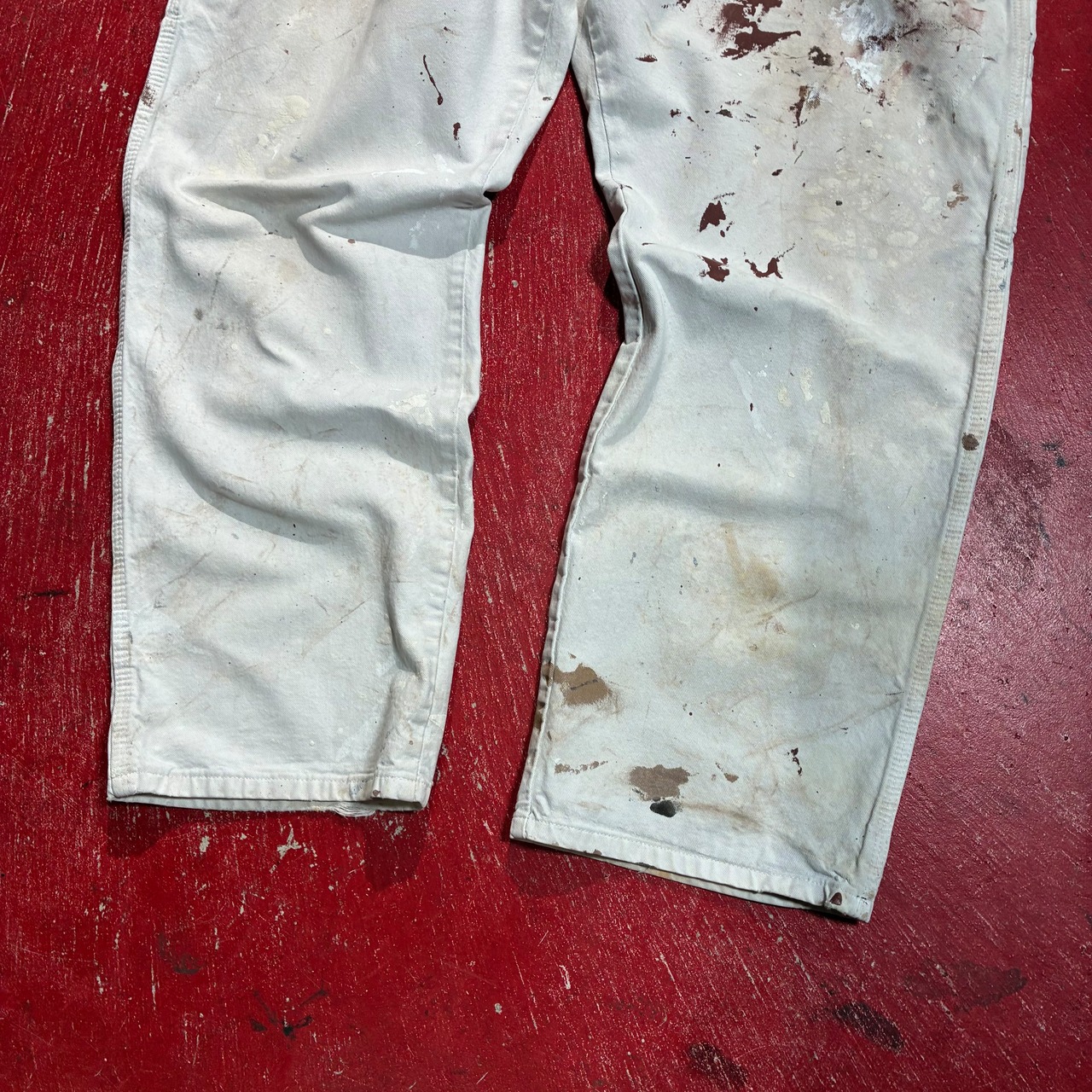 Dickies ペインターパンツ　白　リアルワーク　W42極太