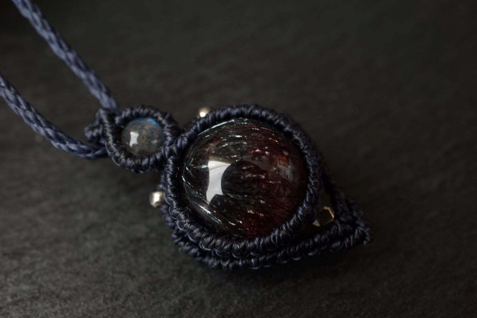 希少石】花火スーパーセブン（エレスチャルクォーツ）のマクラメ