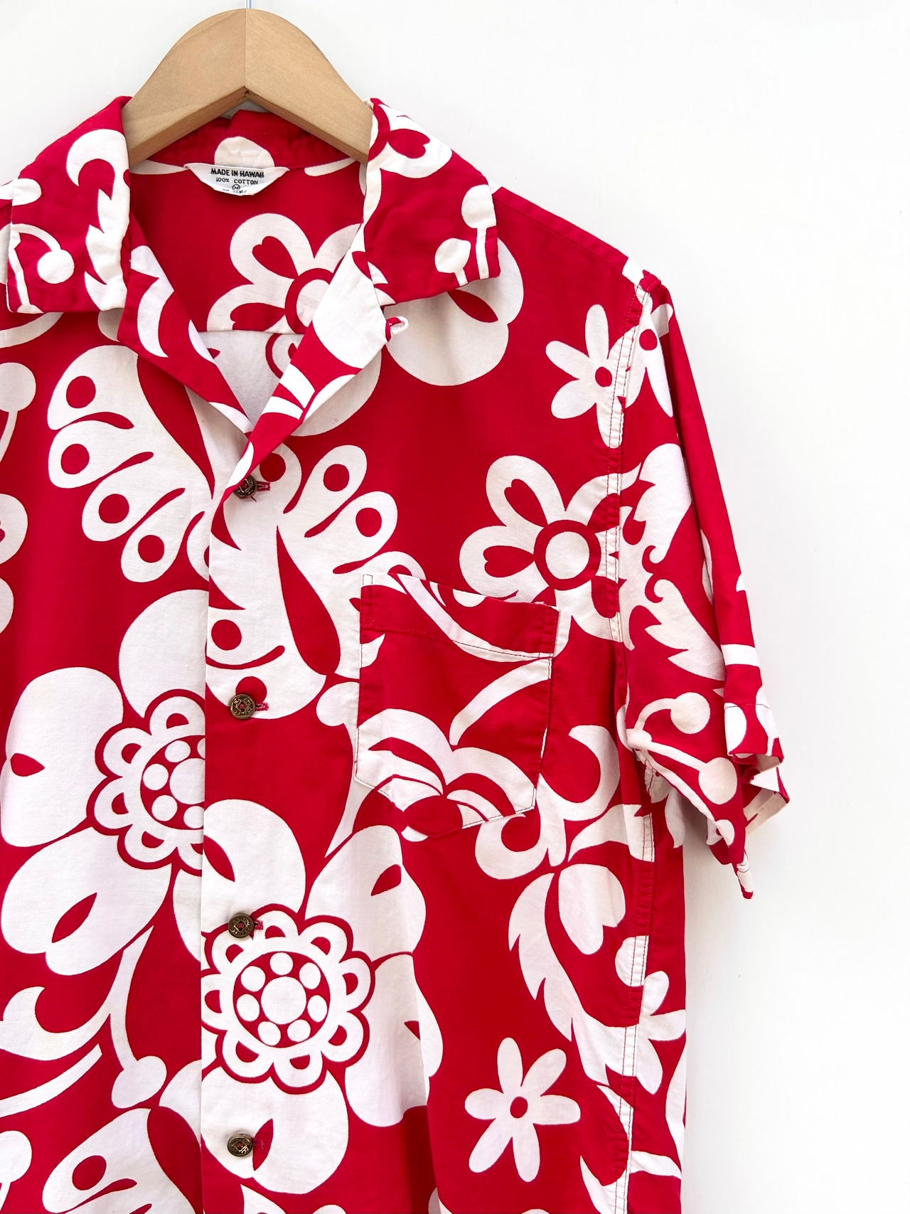 60s S/S HAWAIIAN SHIRT MADE IN HAWAII Size M