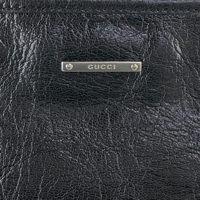 GUCCI グッチ ショルダーバッグ ブラック ロゴ レザー vintage ヴィンテージ オールド 6trb86