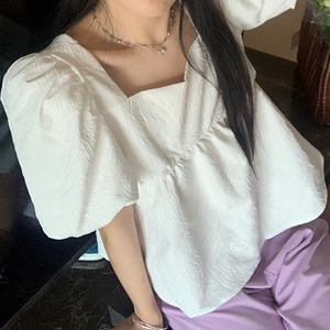 black short sleeve square shirt《2color》