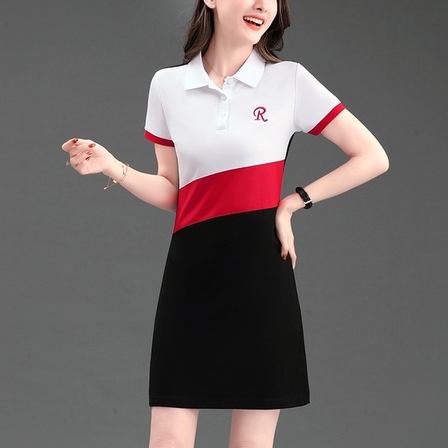 半袖　ポロワンピース