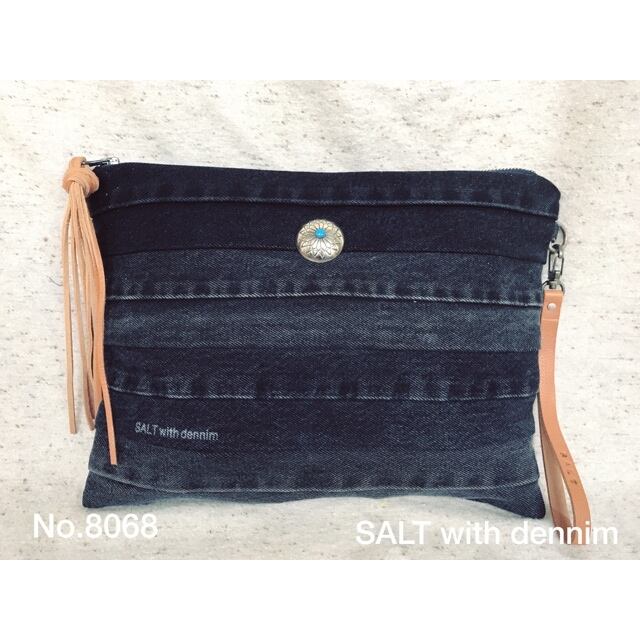 BlackDenimボーダークラッチ No.8068
