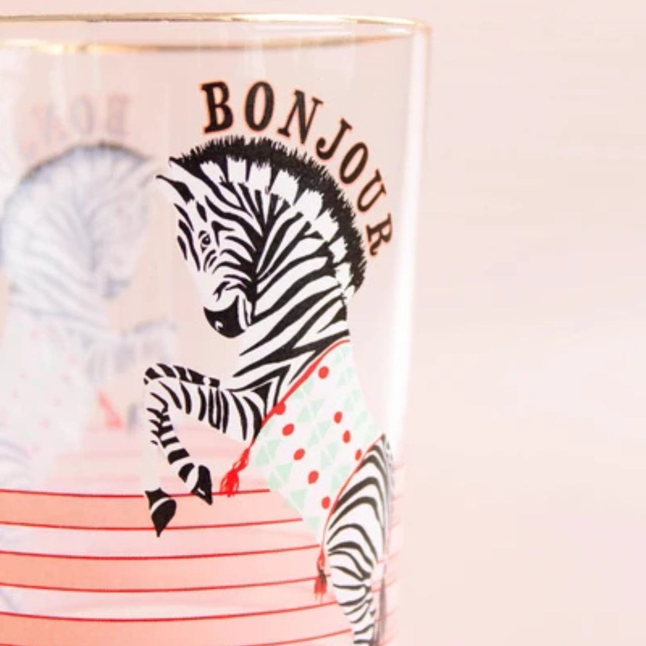 【YVONNE ELLEN】 ウォーターグラス｜ シマウマ