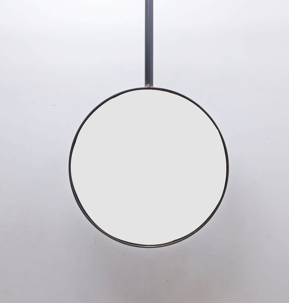 アイアンフレーム 天吊り 大型 ラウンド ミラー 鏡 姿見 インダストリアル OEK22092