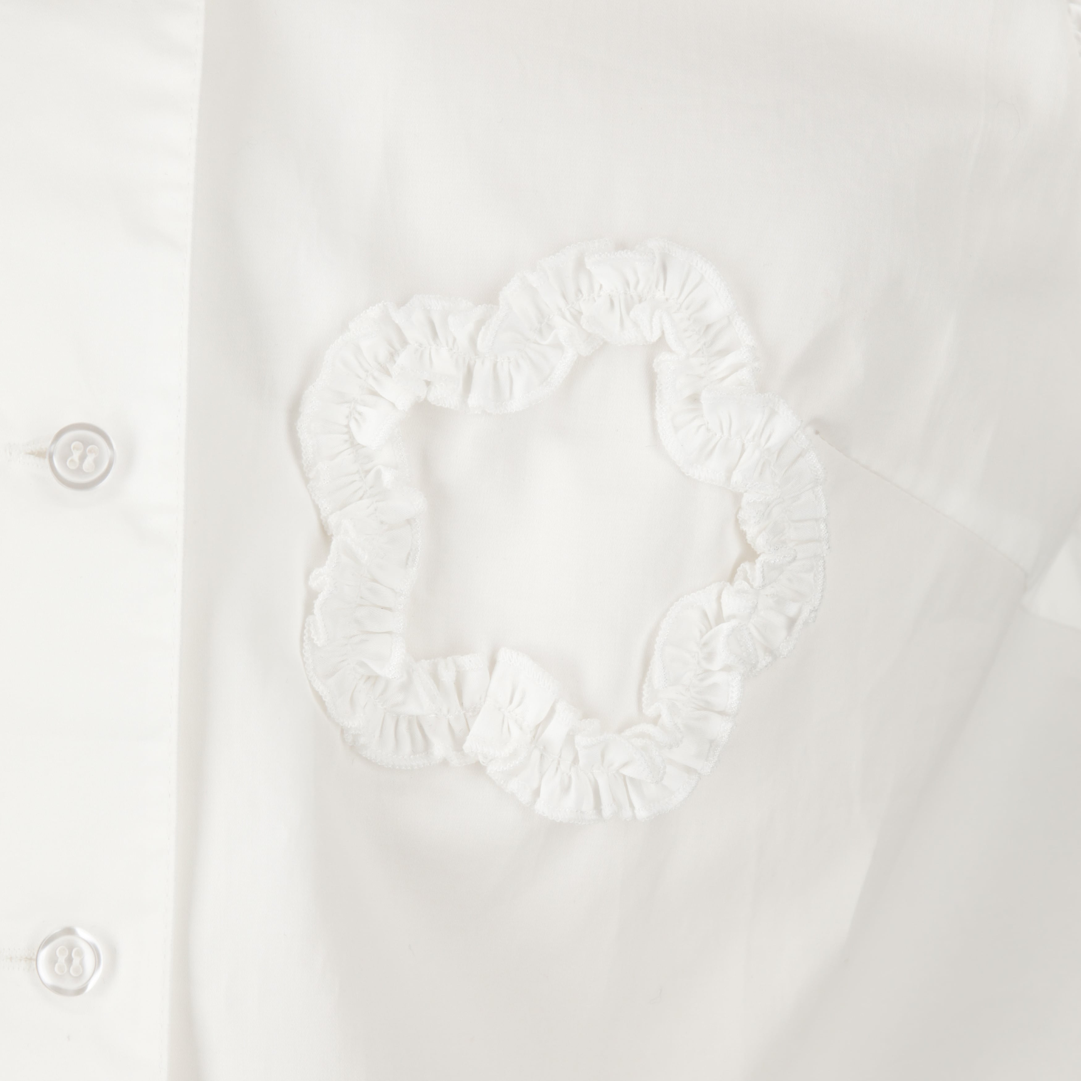 フラワーデコレーションブラウス　WHITE