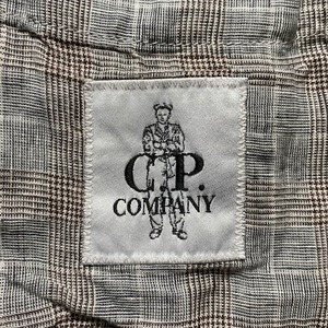 C.P.COMPANY glen check pattern linen tailored jacket
