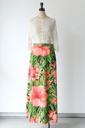 Tropical floral maxi skirt