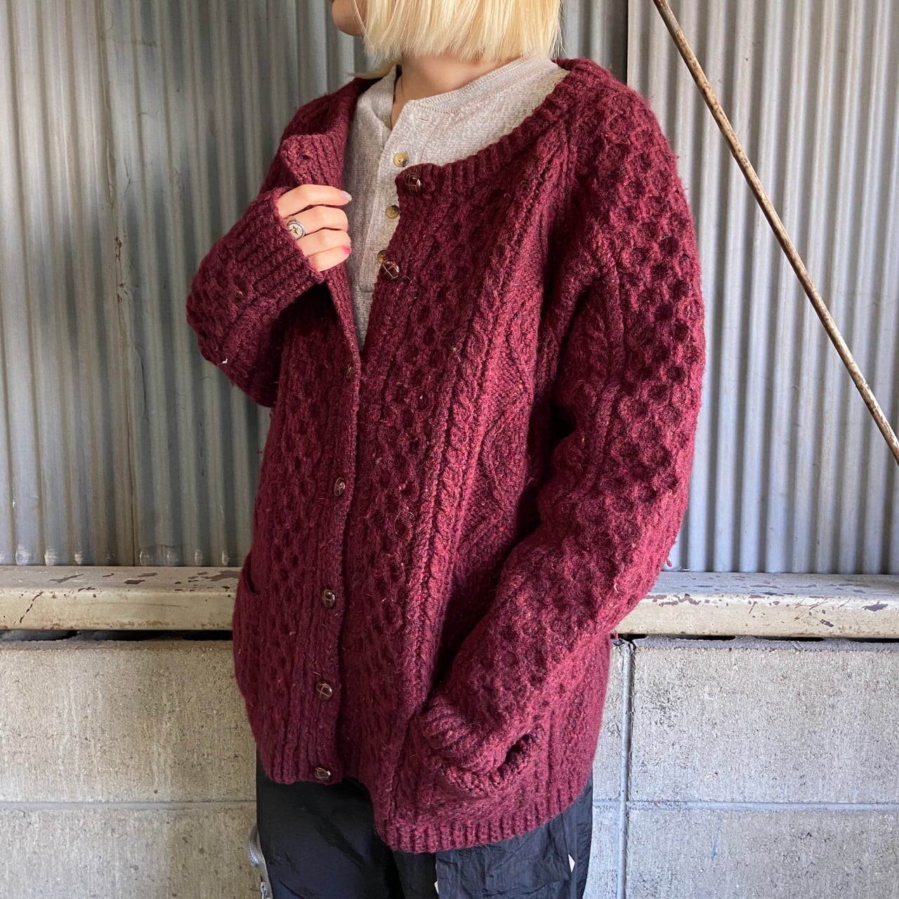 vintage wool knit cardigan