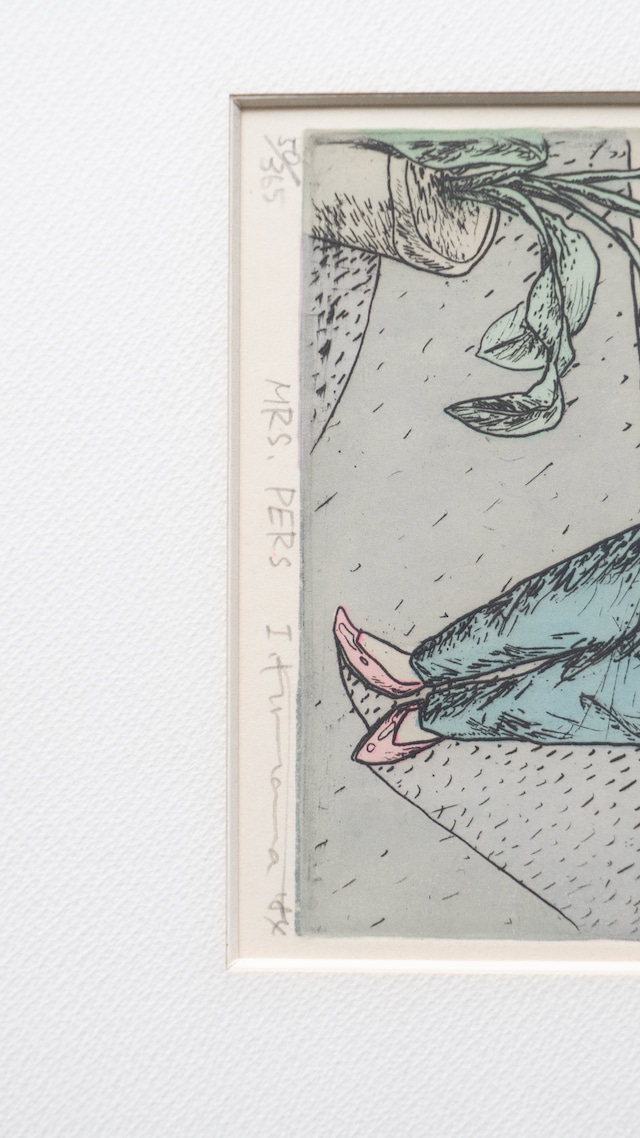 "IZUMI KIHARA" 1980s MRS.PERS woodblock print